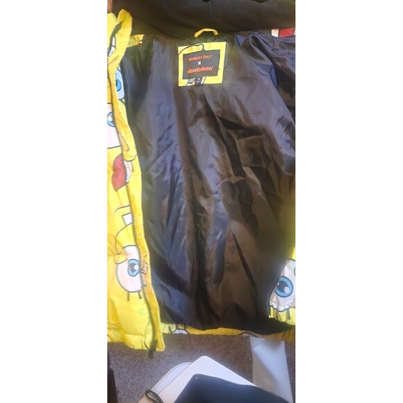 Members Only x Nickelodeon SpongeBob Puffer Jacket Full Zip Mens medium new D25 - Picture 6 of 6